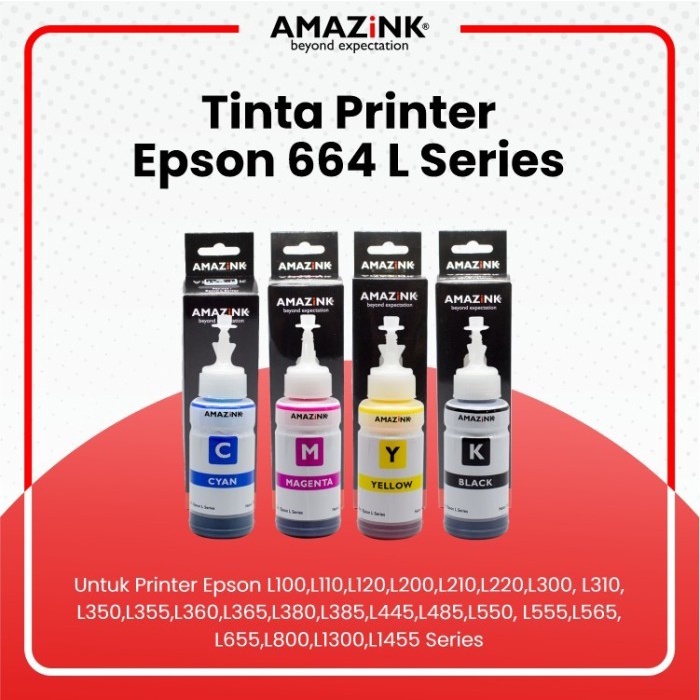 Jual Tinta Printer Amazink Epson L Series Cmyk Shopee Indonesia