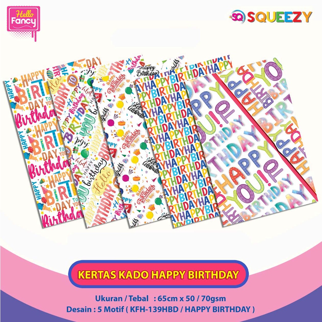 Jual Kertas Kado Squeezy Motif Campur Isi 50 Bungkus Kado Shopee