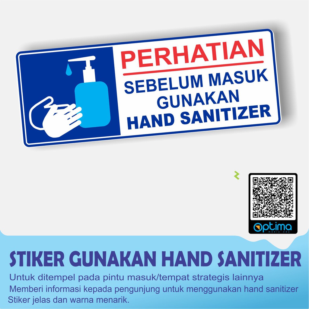 Jual Stiker Gunakan Hand Sanitizer Sebelum Masuk Ruangan Kantor