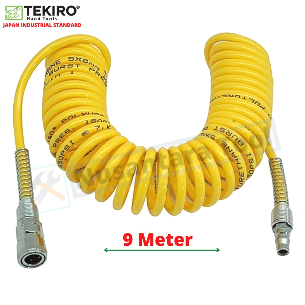 Jual Selang Kompresor Tekiro Selang Spiral Kompresor Kuning 9 Meter