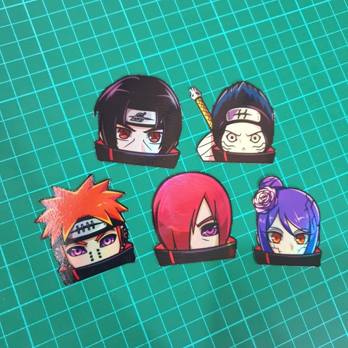 Jual Sticker Hologram Anime Naruto Akatsuki Peeker Set 5pcs