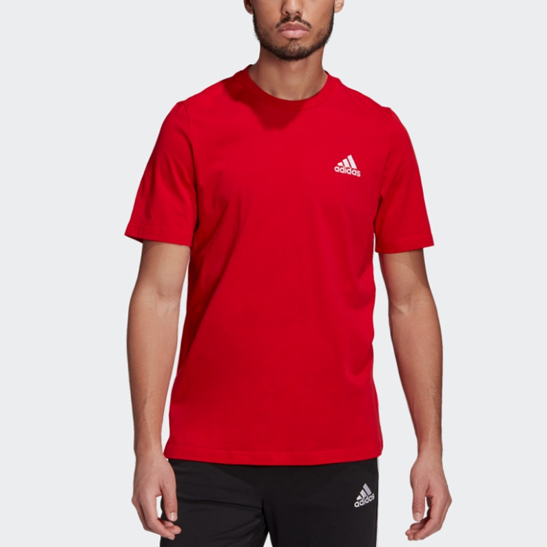 Jual Kaos Adidas Essentials Embroidered Small Logo Tee Scarlet Red