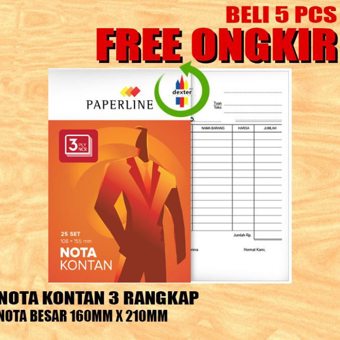 Jual NOTA 3 PLY PAPERLINE NOTA KONTAN BESAR 160 MM X 210 MM Shopee