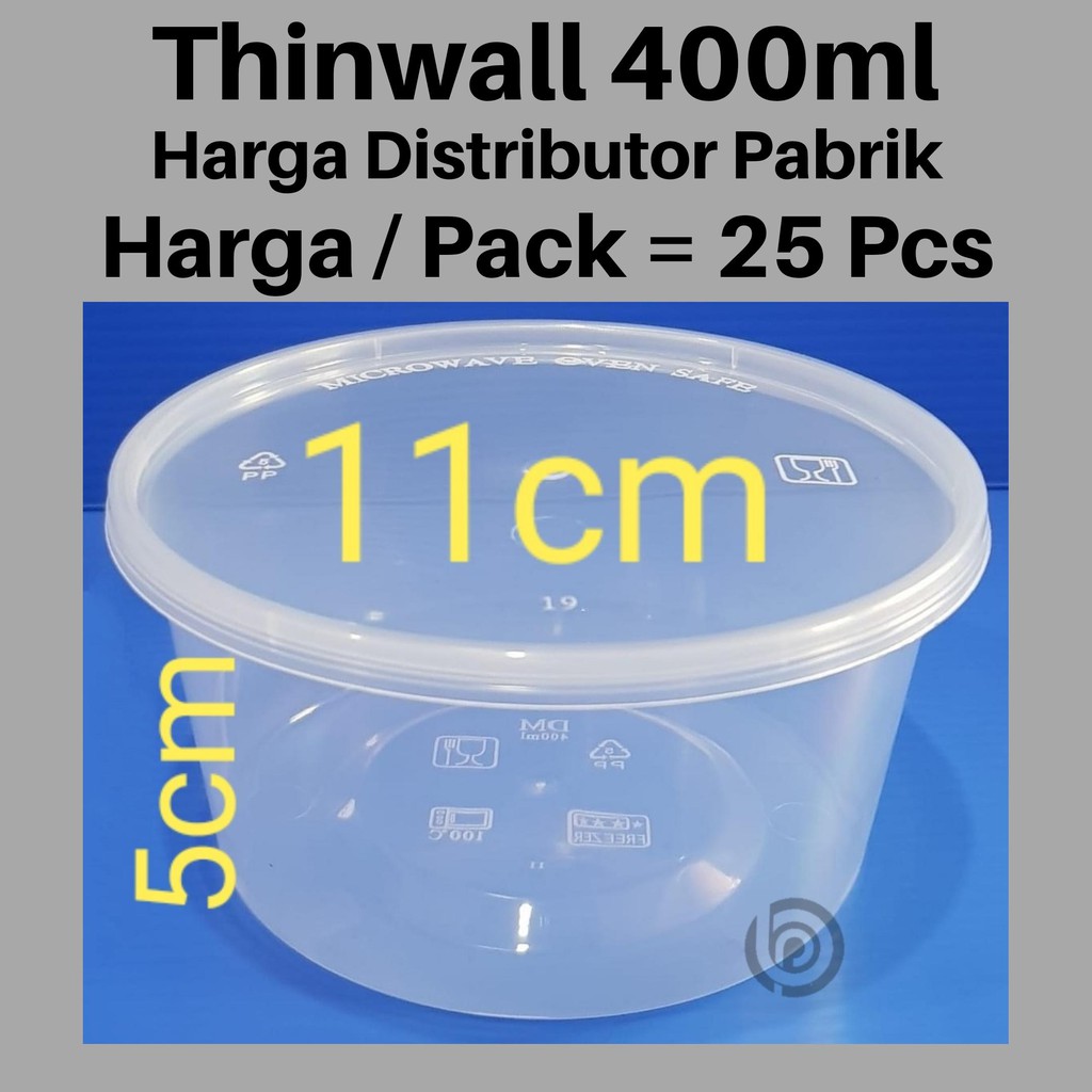 Jual Thinwal 400ml Bulat Mangkok Plastik Shopee Indonesia