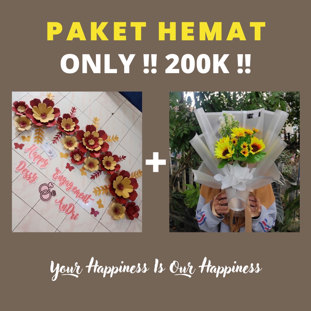 Jual Paket Bunga Kertas Dekorasi Lengkap Paper Flower Buket Bunga