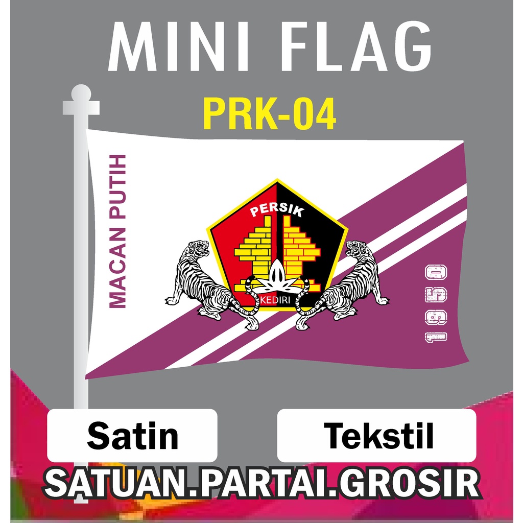 Jual Cetak Bendera Printing Motif Persik Kediri Mini Flag Custom