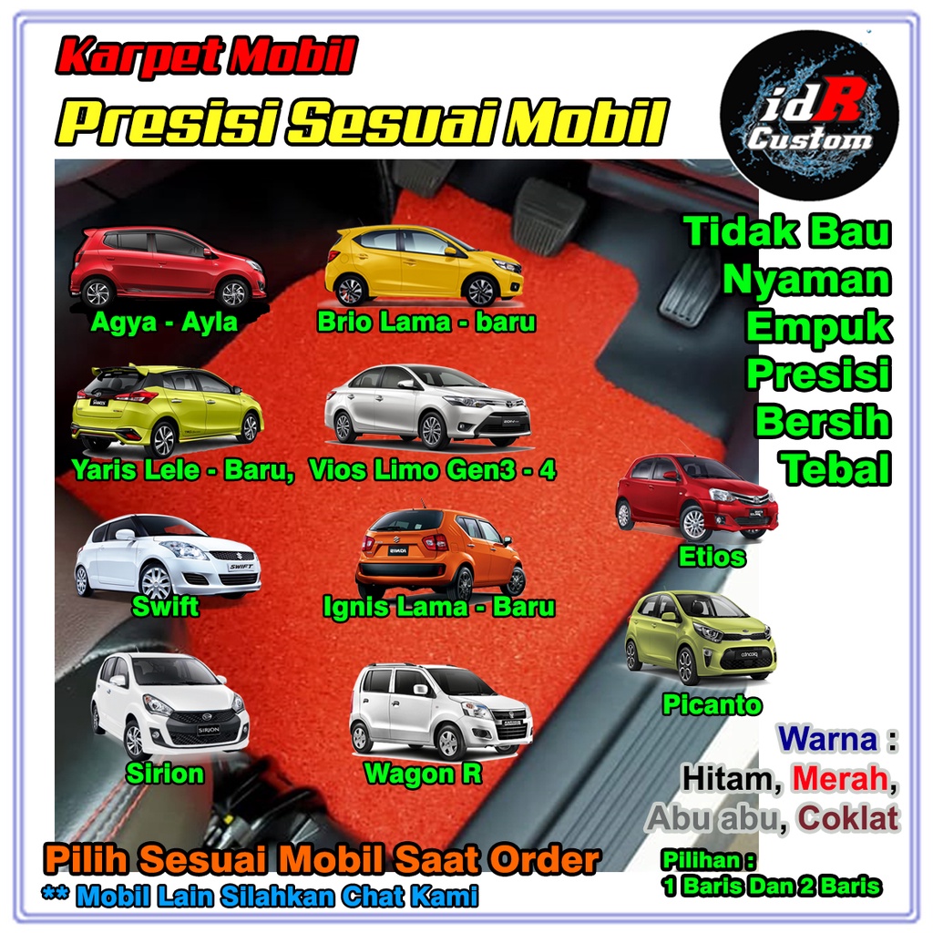 Jual Karpet Mobil Mie Presisi Ayla Agya Brio Ignis Wagon R Yaris Vios