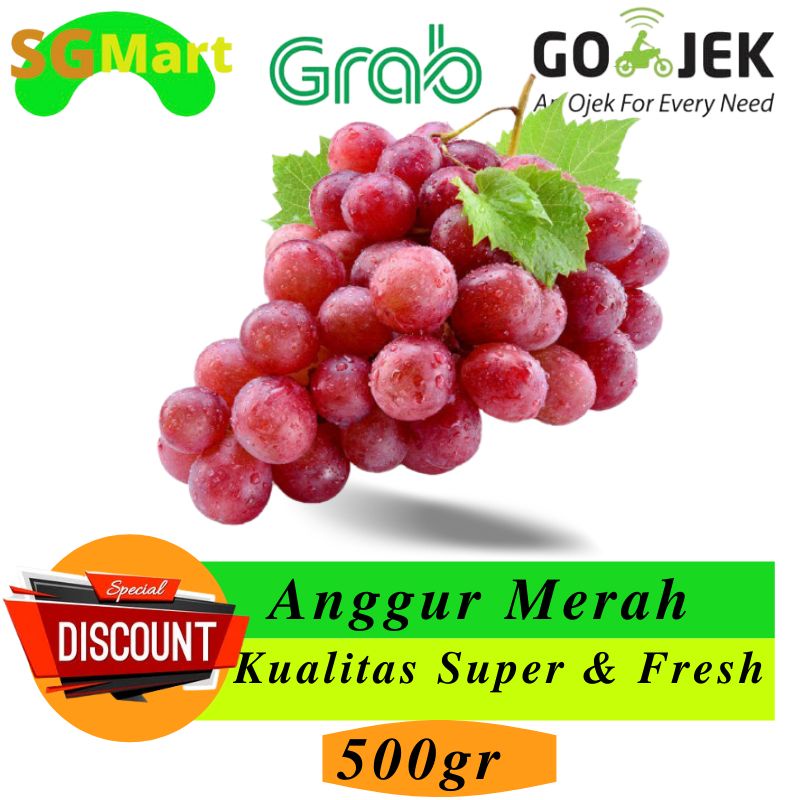 Jual Buah Buahan Anggur Merah Super Segar Fresh Bandung SGmart Shopee