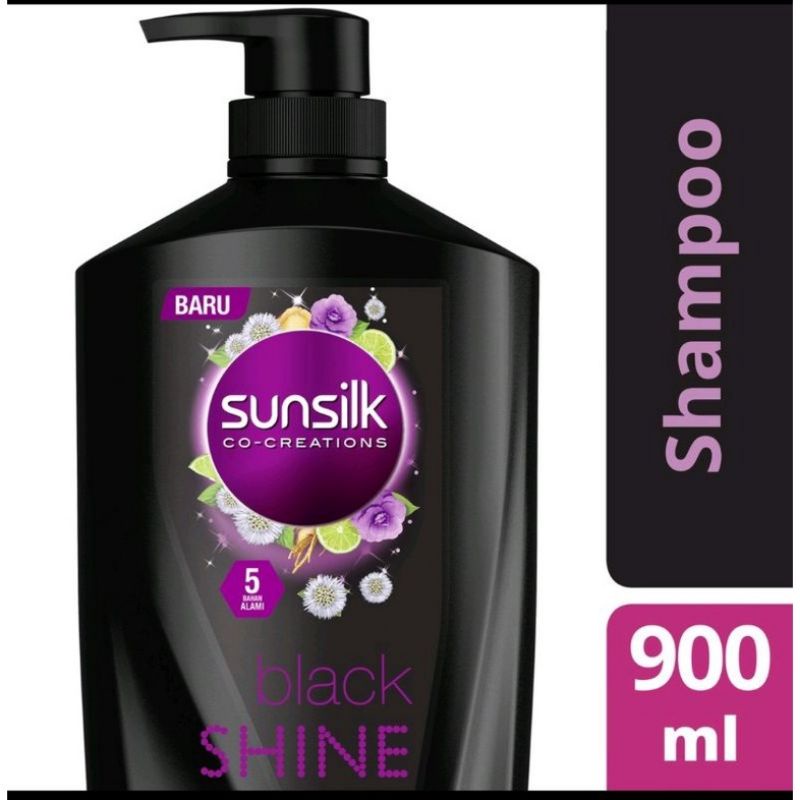 Jual Sunsilk Shampoo Black Shine 900ml Shopee Indonesia