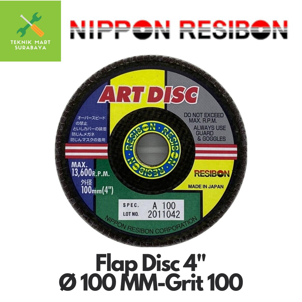 Jual Nippon Resibon Art Disc Amplas Susun Flap Disc A 100 Shopee