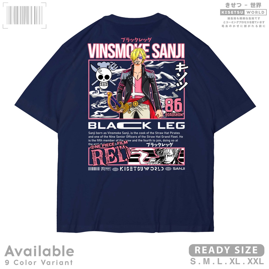 Jual Kaos Anime One Piece Red Film Sanji Vinsmoke Black Leg Baju