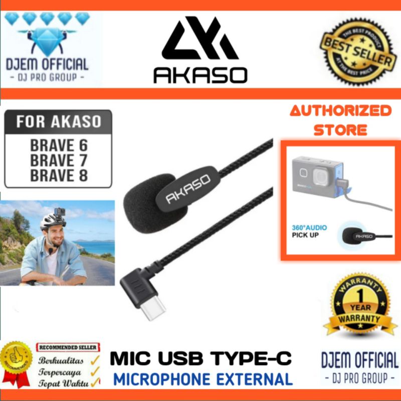 Jual AKASO Microphone External USB Type C Mic External Akaso Brave 8 7