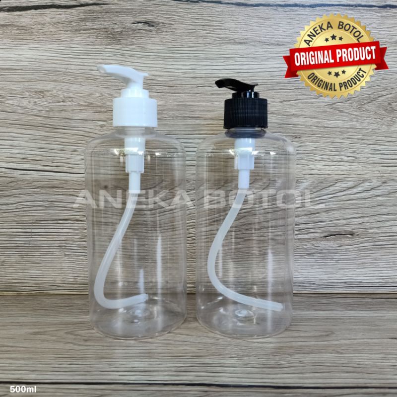 Jual Botol Pet Ml Bening Datar Tutup Pump Hitam Putih Aneka Botol