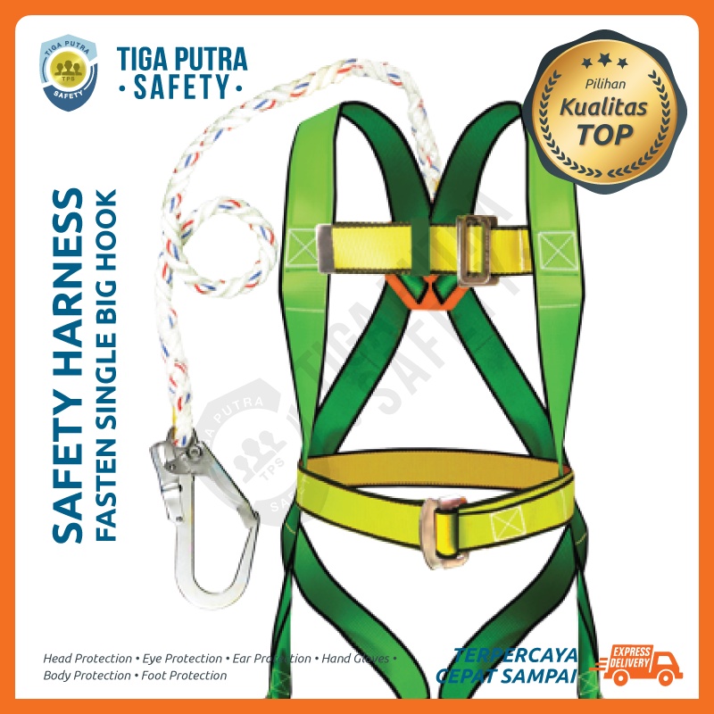 Jual Safety Harness Full Body Belt Climbing Single Big Hook Pad