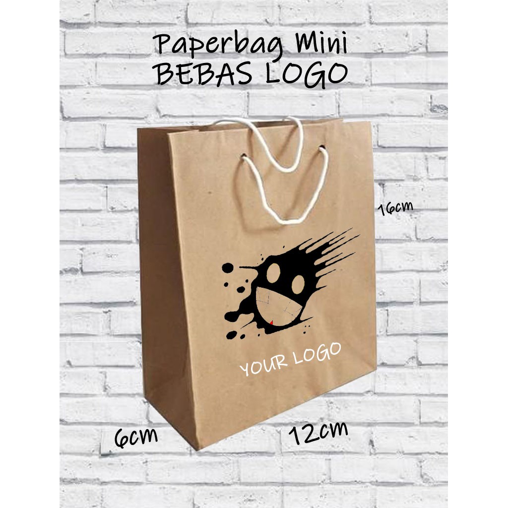 Jual Custom Paper Bag Coklat Mini Bebas Desain Packing Olshop Paper