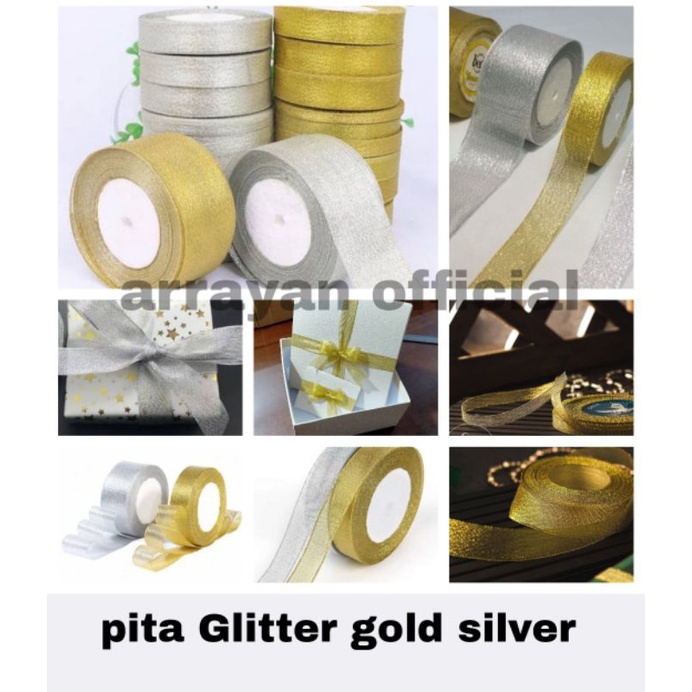 Jual Pita Glitter Gold Dan Silver Pita Gliter Emas Dan Perak Ukuran