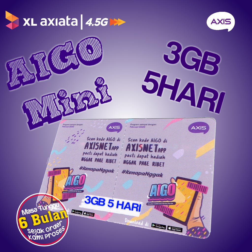 Jual PV VOUCHER AXIS AIGO 3 GB MINI 5 HARI VCR AIGO 3 GB 5 HARI