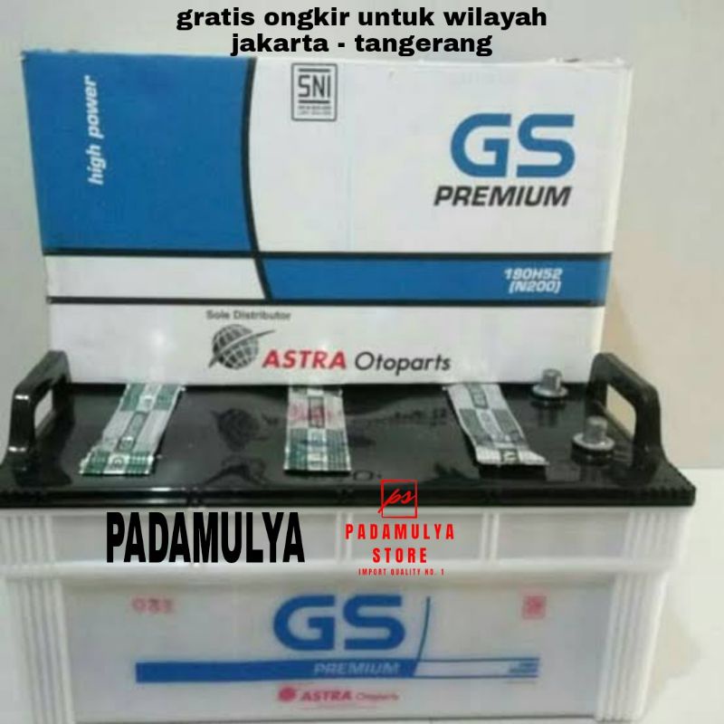 Jual Aki Basah GS Astra Premium N200 190H52 12V 200Ah Battery Genset