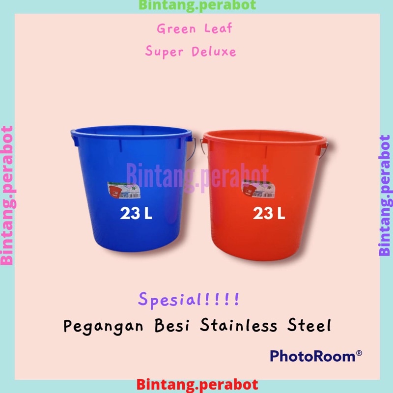 Jual GREEN LEAF Ember Air Plastik 23 Liter Gagang Stainless Ember