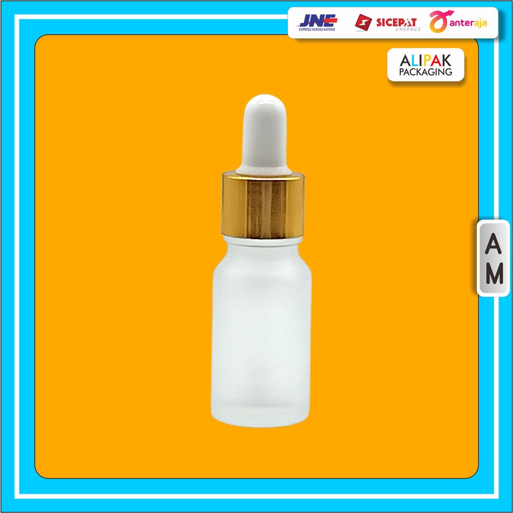 Jual Botol Pipet Ml Frosted Dof Bening Kaca Tebal Ring Gold Karet