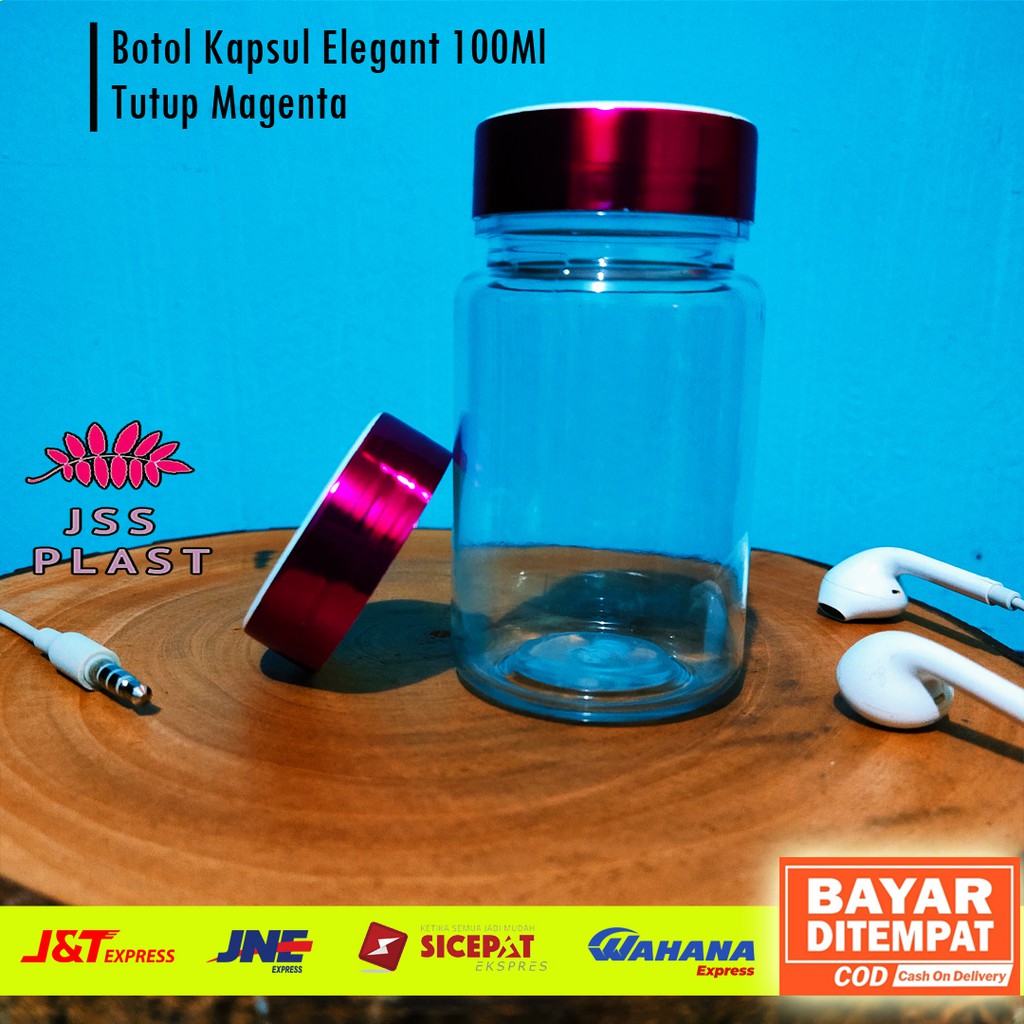 Jual Botol Kapsul Isi Botol Obat Kapsul Bulat Bening Ml Plug