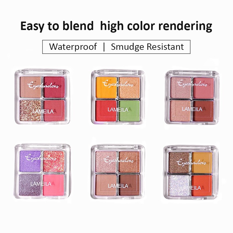 Jual Lameila Eyeshadow Warna Kombinasi Glitter Tahan Lama La Mei