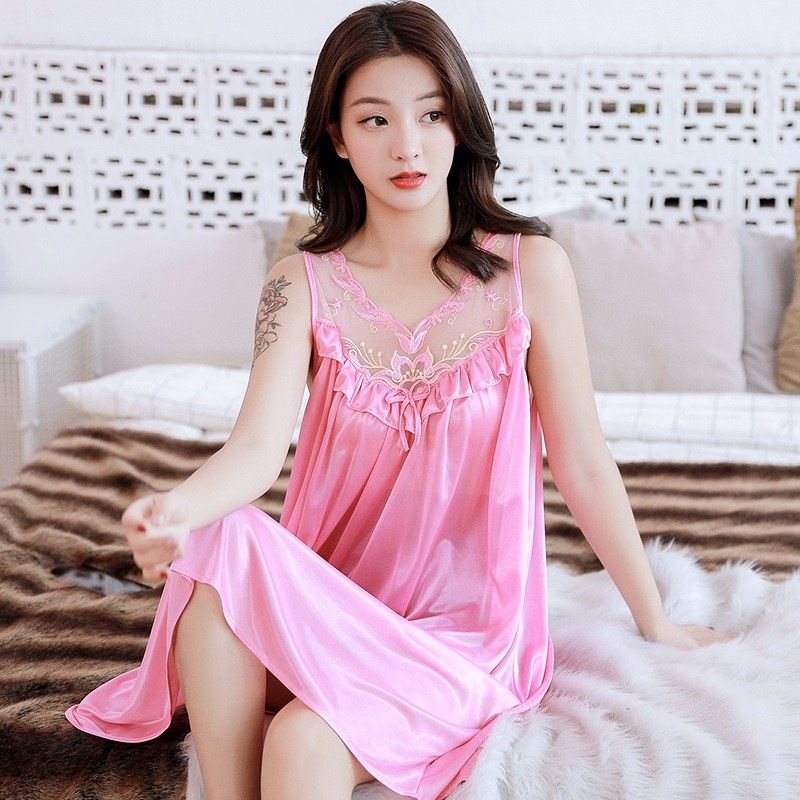 Jual Baju Tidur Daster Lingerie Sexi XXL Renda Bunga Satin Import