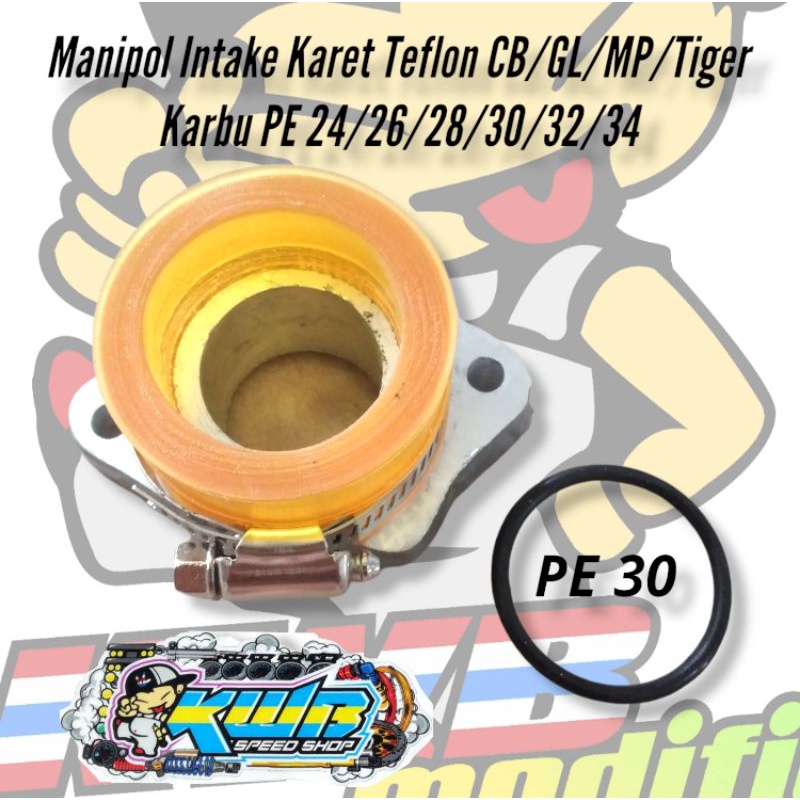 Jual Manipol Intake Karet Teflon Karbu Karbulator PE 24 26 28 30 32 34