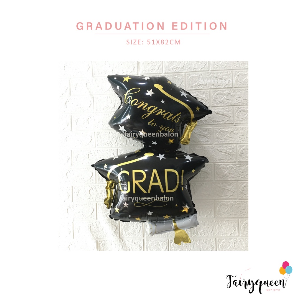 Jual Balon Foil Graduation Topi Wisuda Congrats Grad Balloon Shopee