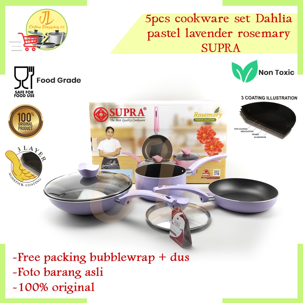 Jual Pcs Cookware Set Supra Pastel Pink Renatta Dahlia Panci Set