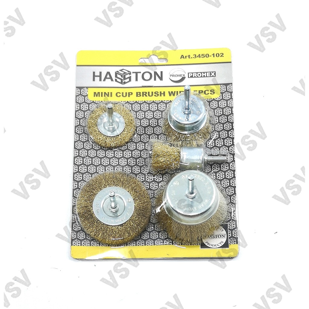 Jual Hasston Sikat Kawat Gagang Set 5pc 3450 102 Mata Bor Sikat Kawat