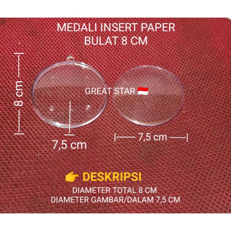 Jual Medali Insert Paper Uk Cm Cm Bandul Medali Akrilik Insert