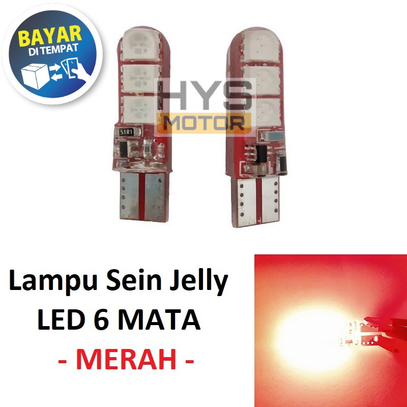 Jual Lampu Senja Sein Jelly T10 6 LED Sepasang Universal Sepeda Motor