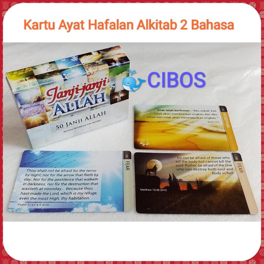 Jual Selipan Buku Alkitab Kartu Ayat Hafalan Alkitab 2 Dua Bahasa