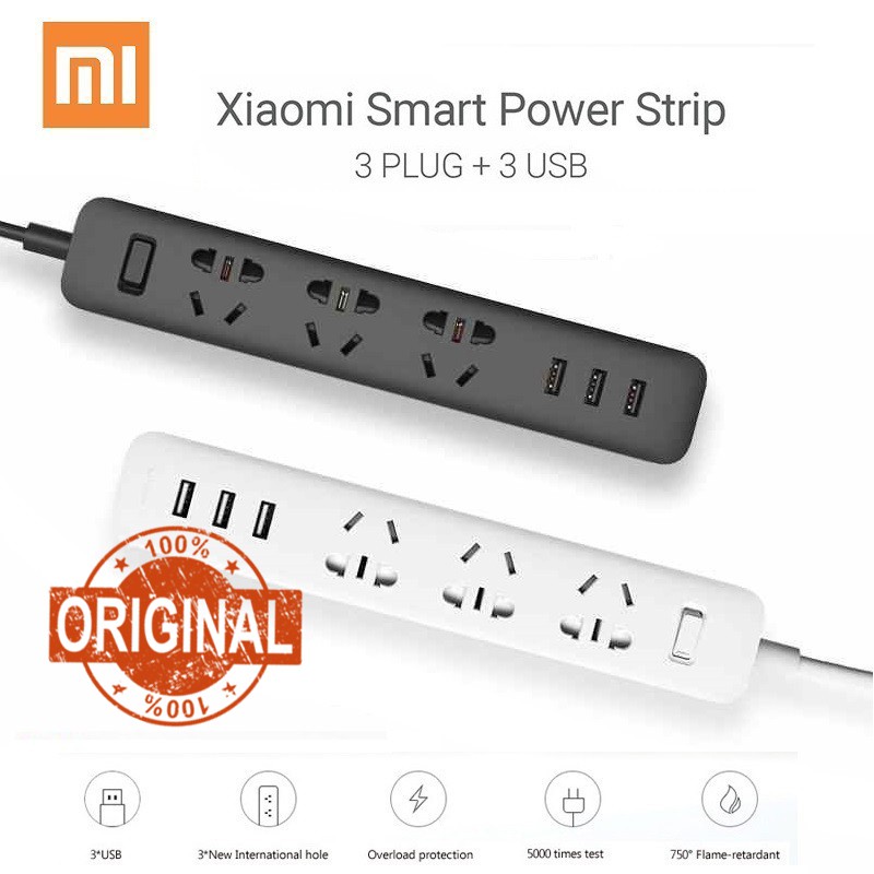 Jual Xiaomi Colokan Listrik Smart Power Strip Plug Adapter With 3 USB