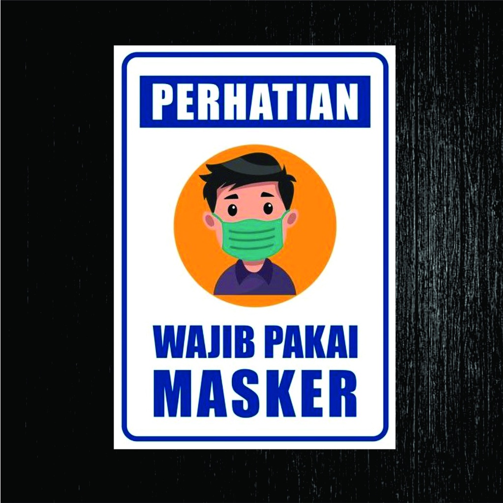 Jual Sticker New Normal Wajib Pakai Masker Jaga Jarak Social