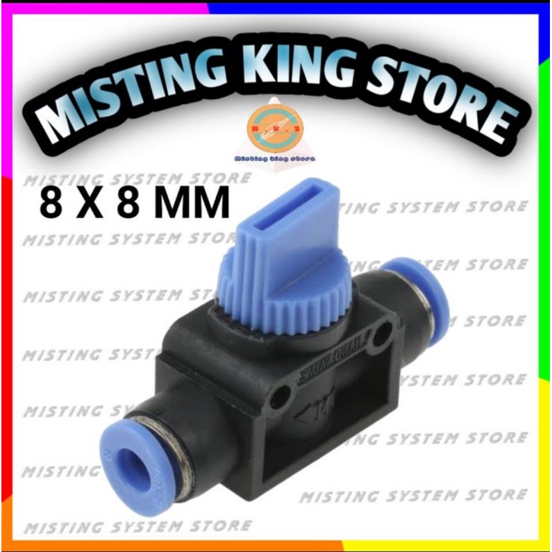 Jual FITTING PNEUMATIC VALVE 8 MM HAND STOP MINI KRAN AIR UDARA UNTUK