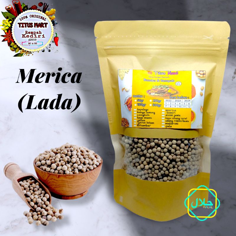 Jual LADA PUTIH Merica Butir Asli Isi 50 100 Gram Shopee Indonesia