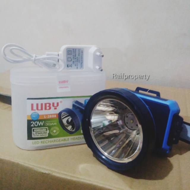 Jual Senter Kepala Luby L Watt Dengan Indikator Baterai Tahan