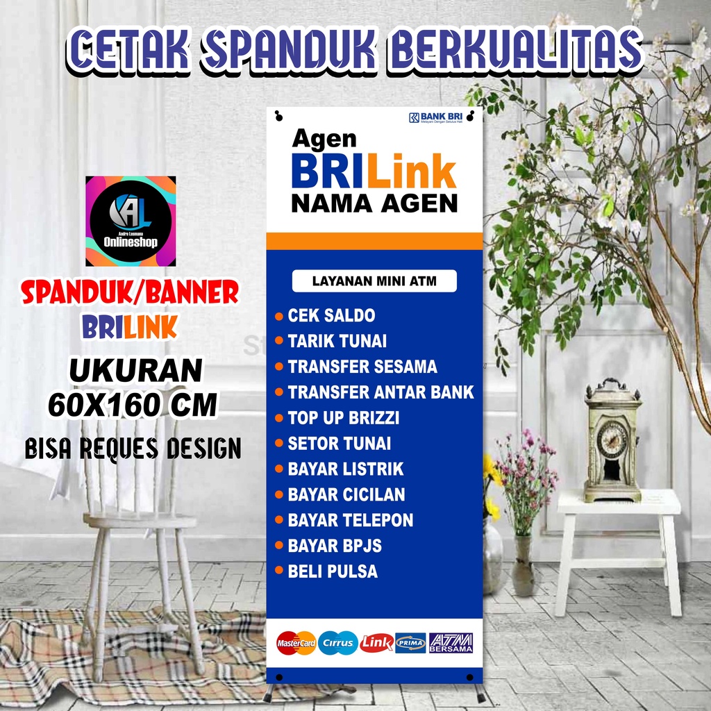 Jual Spanduk Banner Berdiri Agen BRILink Model B Shopee Indonesia