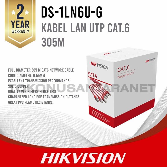 Jual Utp Cab Ds 1Ln6U G Hikvision Utp Cat6 305M Grey Kabel Lan Cat