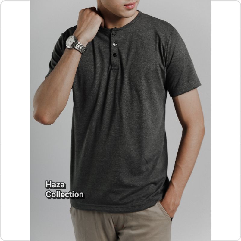 Jual Kaos Polos Kancing Henley Kaos Polos Misty Soft Cotton S