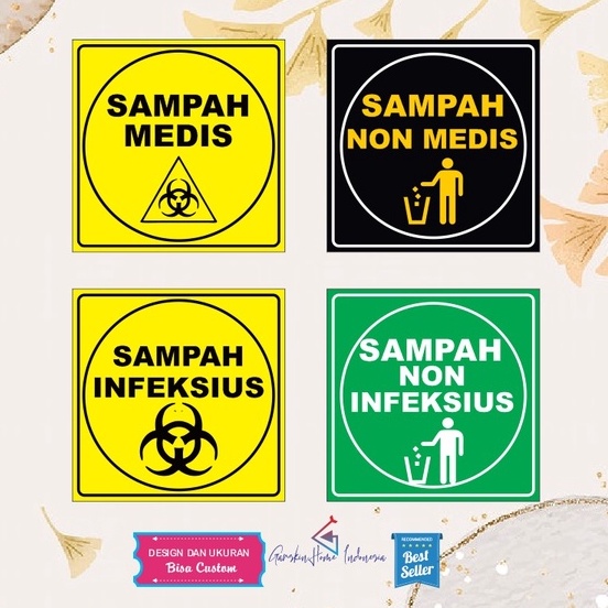 Jual STIKER SAMPAH MEDIS NON MEDIS INFEKSIUS NON INFEKSIUS Stiker