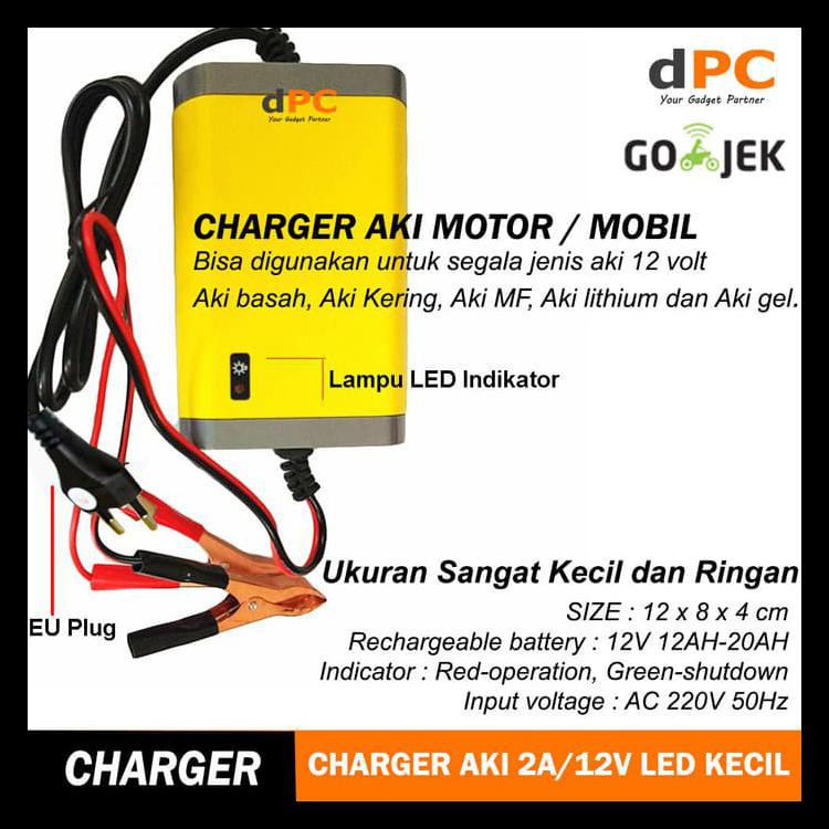 Jual Charger Aki Led Kecil Portable V A Motor Dan Mobil Shopee