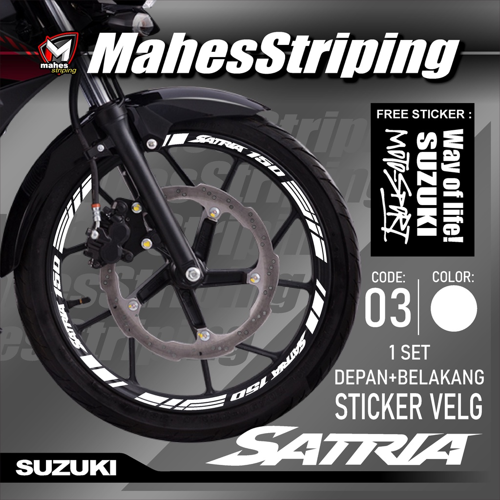 Jual Mahes Striping Stiker Cutting Sticker Velg SUZUKI Satria F Fu