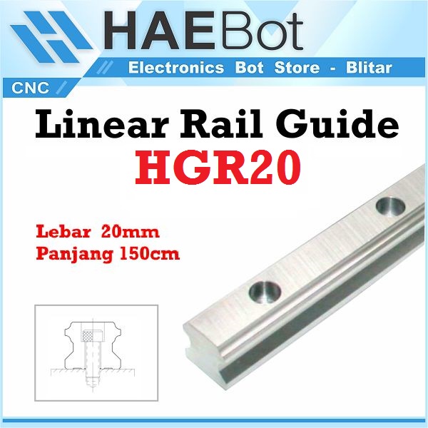 Jual HAEBOT Linear Rail Guide HGR20 HGR 20 20mm 150cm Rel Laser CO2