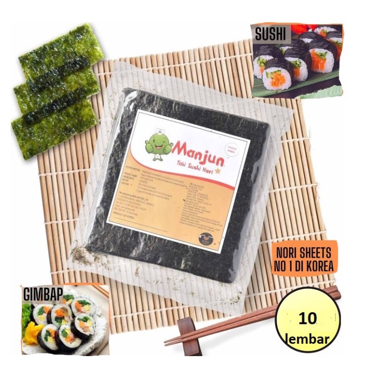 Jual Manjun Yaki Sushi Nori Lembar Rumput Laut Kering Lembar