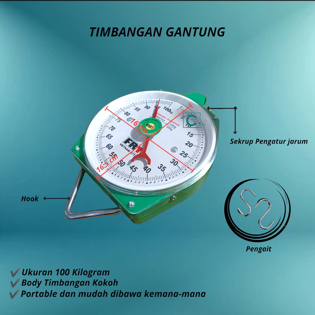 Jual Timbangan Gantung Besi 25KG 50KG 100KG 150KG Hanging Scale