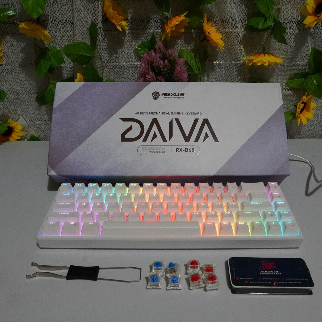 Jual KEYBOARD GAMING Rexus Daiva RX D68 Mechanical Wired TIPE C PUTIH