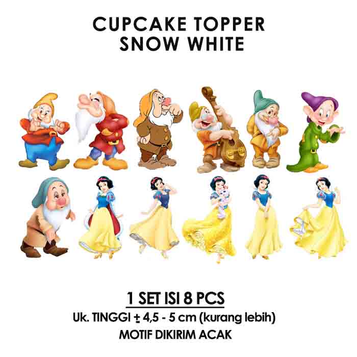 Jual Cupcake Topper Snow White Tusukan Cupcake Snow White Hiasan Kue